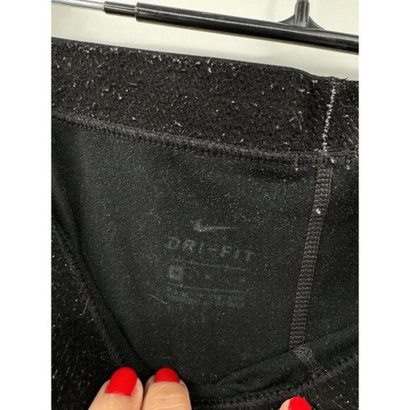 Nike Women Black Elastic Waist Straight Leg Stretch Fit Yoga Pull On Leggings M - Picture 4 of 9